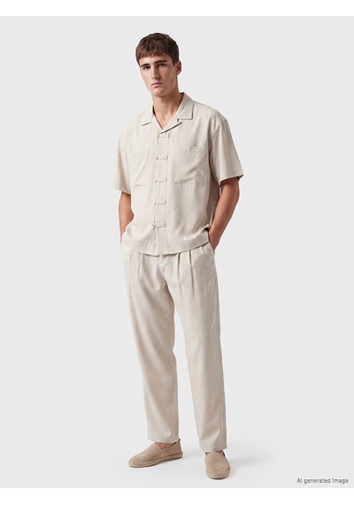 Lcw Vision Ekru Relax Fit Erkek Pileli Pantolon