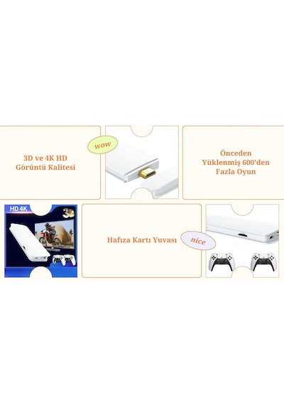 Cosmostech P5 2.4g Wireless Kablosuz Controller Retro i Video Game Oyun Konsolu