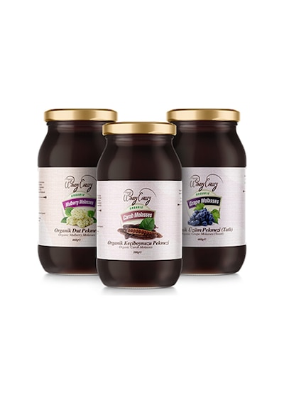 Organic Windy Valley Soğuk Sıkım Keçiboynuzu + Dut + Üzüm Pekmez Seti 3'lü