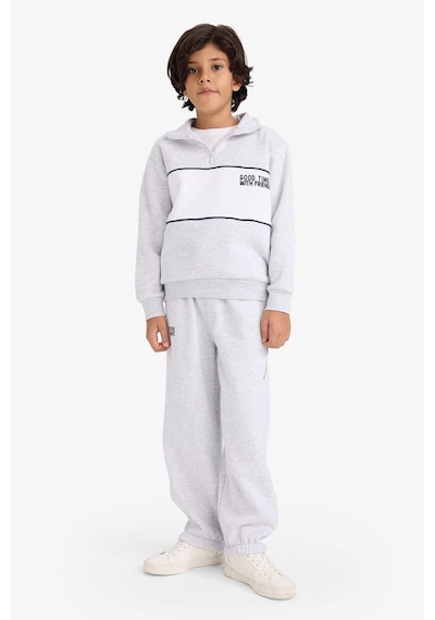 Defacto Erkek Çocuk Oversize Geniş Kalıp Beli Lastikli Baskılı Eşofman Altı G5635a825cwgr400 Gri-gr400