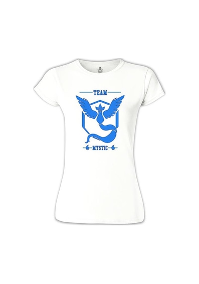 Pokemon Go - Team Mystic Beyaz Kadın Tshirt 001