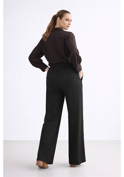 Fashion Friends Geniş Paça Siyah Kadın Pantolon 26y0109k1