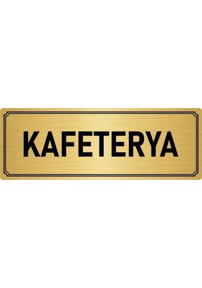 Metal Yönlendirme Levhası, Departman Kapı İsimliği Kafeterya 10x20 cm Altın Renk