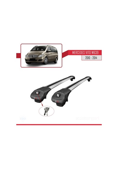 Mercedes Vito W639 2010-2014 Arası İle Uyumlu Ace-1 Ara Atkı Tavan Barı Gri
