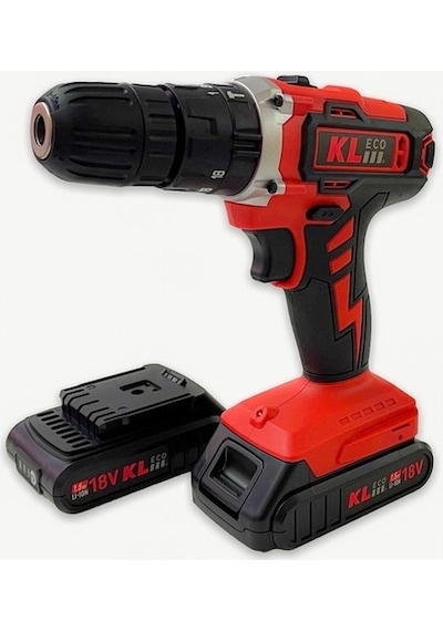 Klpro KLEco KETM1875 18V/1.5 AH Çift Akülü Darbeli Matkap + 750W Avuç Taşlama + 23 Parça Aksesuar Set