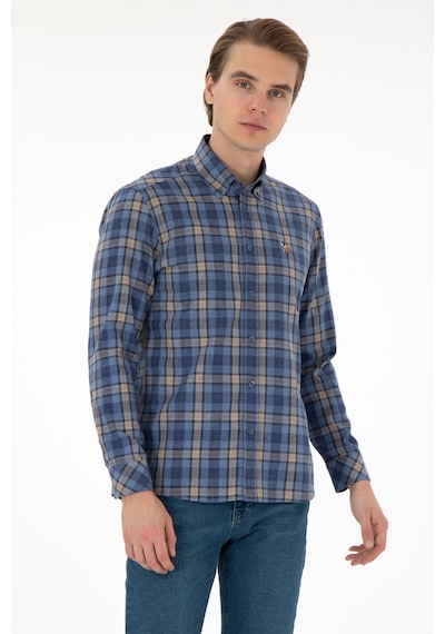 U.s. Polo Assn. Erkek Saks Gömlek Desenli 50296811-vr045 Saks