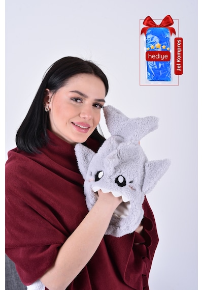 Shark Desenli Yumuşak ve Isı Terapisi Sıcak Su Torbası
