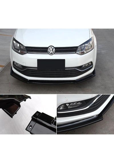 Vw Polo Ön Tampon Altı Lip Plastik Kulaklı Parlak Siyah 2014-2018
