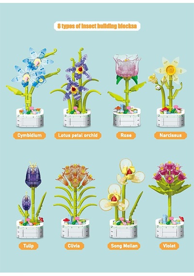 Kristal Çiçekler Yapı Blokları Louts Petal Orchıd