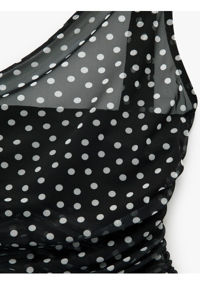 Koton Koton X Sibil Çetinkaya - Fular Detaylı Halter Yaka Tek Omuz Puantiyeli Tül Top Siyah Desenli 6sak10063uk Koton Koton X Sibil Çetinkaya - Fular Detaylı Halter Yaka Tek Omuz Puantiyeli Tül Top Siyah Desenli 6sak10063uk