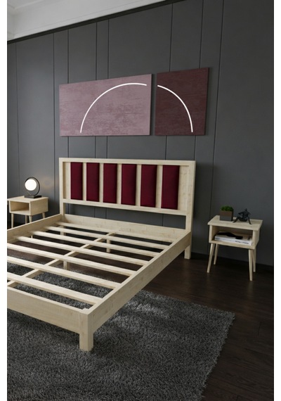 Renazzo Ori On Bordo Puf Başlıklı Masif Ahşap Karyola Natürel 140x200 Natürel - 140 X 200 Renazzo Ori On Bordo Puf Başlıklı Masif Ahşap Karyola Natürel 140x200 Natürel - 140 X 200