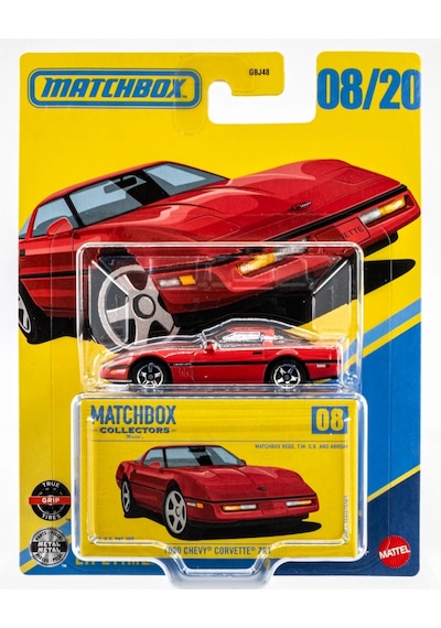 Matchbox Collectors 1990 Chevy Corvette Zr1 08/20 Metal Model Araba Diecast Kırmızı