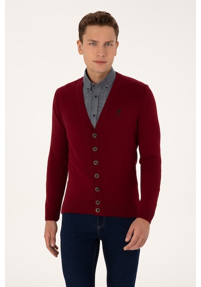 U.s. Polo Assn. Erkek Bordo Hırka Triko 50313702-vr014 Bordo