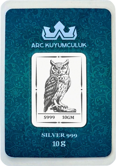 Hediyeye Özel 10 Gram Baykuş Temalı 999 Ayar Gümüş İle Üretilmiş Gümüş Külçesi-734