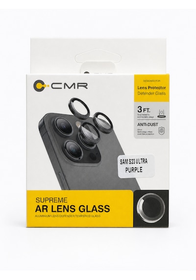 Cmr Supreme Serisi Safir Kamera Lens Koruyucu Samsung Uyumlu S23 Ultra Mor