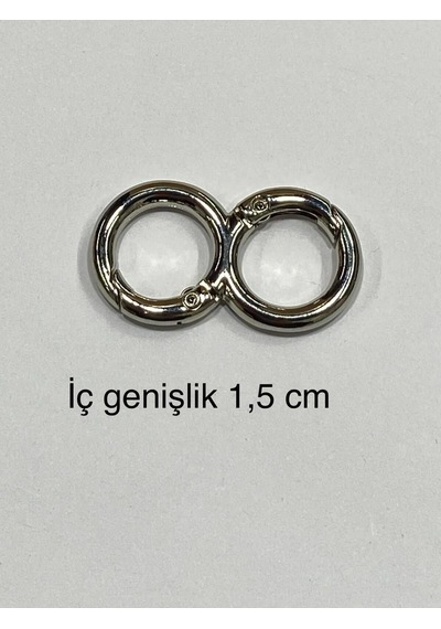 Karantuhafiye Çanta Halkası Yaylı İkili Model 1,5 Cm Gümüş Gümüş