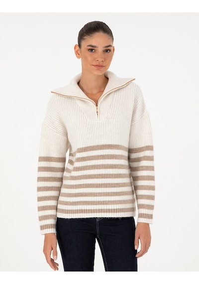 Pierre Cardin Kadın Ekru Kazak /triko 50298102-vr019 Ekru