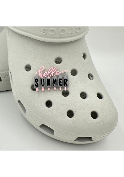 Crocs Terlik Süsü Ve Aksesuarı , Çanta Süsü Jibbitz 3d Hello Summer 01 Logo Aksesuar Siyah-gri-pembe-şeffaf Crocs Terlik Süsü Ve Aksesuarı , Çanta Süsü Jibbitz 3d Hello Summer 01 Logo Aksesuar Siyah-gri-pembe-şeffaf