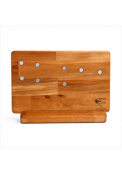 CH woodline 4 Parça Profesyonel Mutfak Bıçak Set i 4116 Alman Çelik, Verzalit Sap, Mıknatıslı Epoksi Standlı, Nusret Şef, Santoku, Guyuto, Ekmek Bıçağı + Ceviz Kase, Kesme Tahtası Ve Peçete çok renkli
