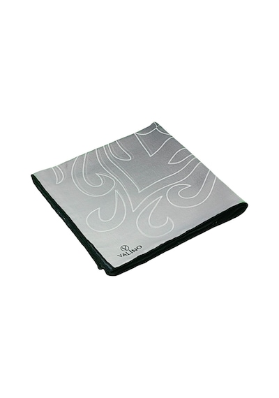 Mim Eşarp Valino Degrade Desenli Şifon Eşarp 90x90 Cm Siyah - Gümüş