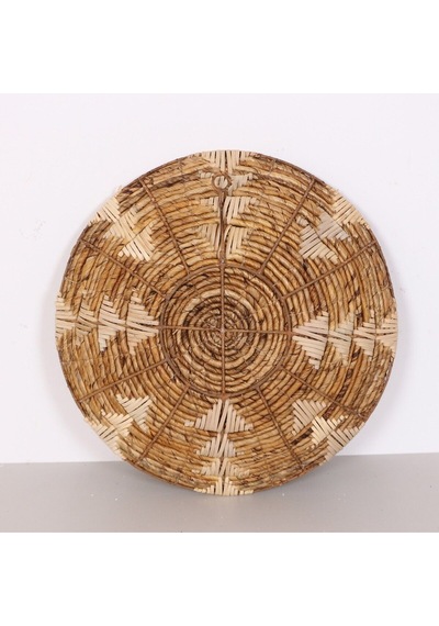 Kaunos 50x12 Cm Çap- Doğal Abaka Duvar Tabağı