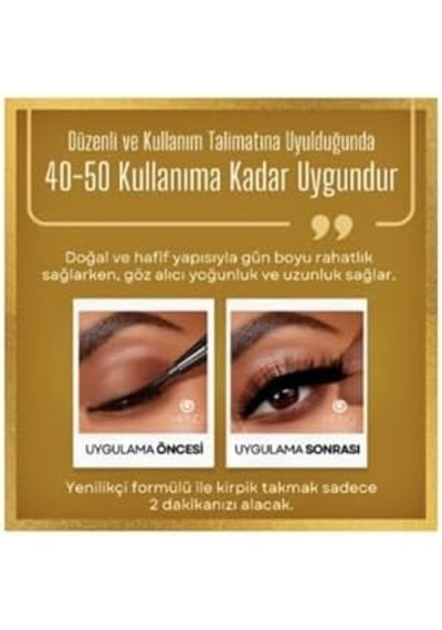 12 Adet Takma Kirpik Seti 6 Farklı Çift - 2 Adet Mıknatıslı Likit Eyeliner Yapıştırıcı