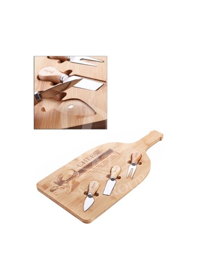 Bambu 4 Parça Peynir Sunum Tahtası Seti 45cm Bmb52 Ahşap
