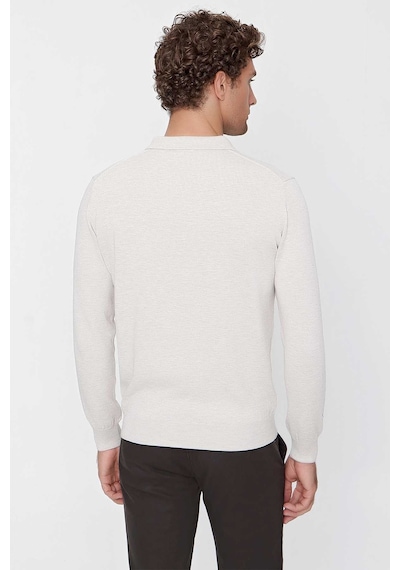 Morven Basic Dinamik Fit Rahat Kesim Polo Yaka Triko Kazak 99kc017001653 Bej
