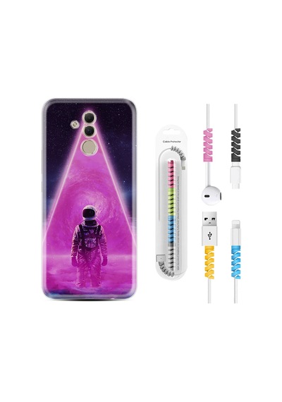 Huawei Mate 20 Lite Kılıf Kablo Koruyuculu Astro Purple2 1907