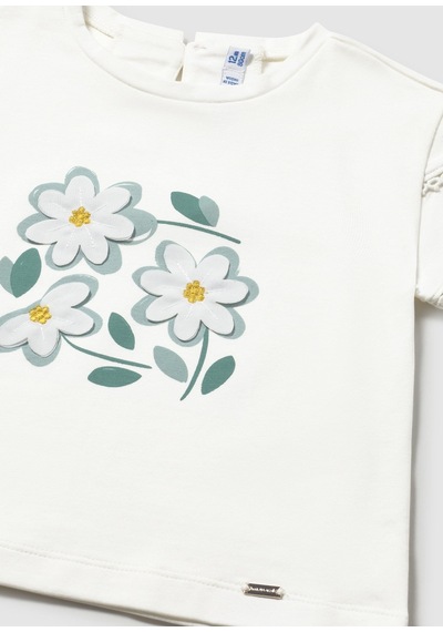 Mayoral Kız Bebek Baskılı Tshirt Krem