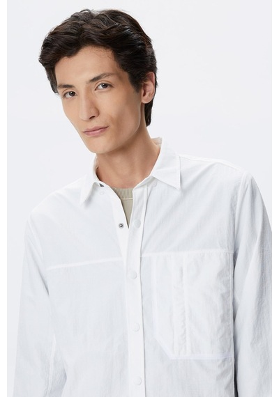 Lacoste Mens Regular Fit Cream Shirt Standart Kesim Çıtçıt Düğmeli Erkek Gömlek Krem
