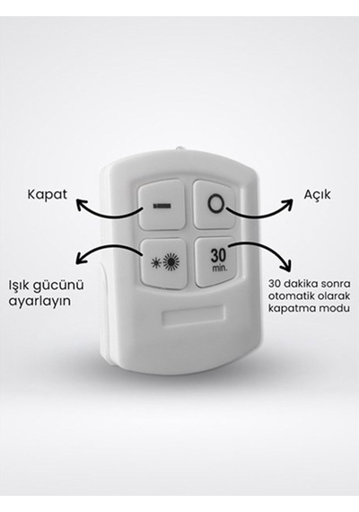 3 Watt Uzaktan Kumandalı Yapışkanlı Kablosuz Pilli Led 3'lü Spot Led Lamba Diğer