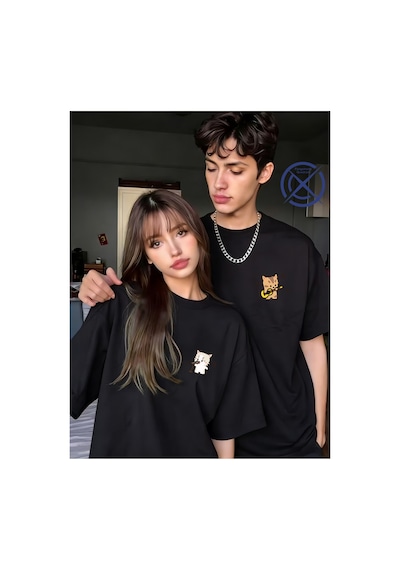 Nevermind Sevgili Kombin Tişörtü Müzik Yapan Kedi Baskılı Unisex Oversize %100 Pamuk Çift Tişörtü Siyah Siyah Nevermind Sevgili Kombin Tişörtü Müzik Yapan Kedi Baskılı Unisex Oversize %100 Pamuk Çift Tişörtü Siyah Siyah