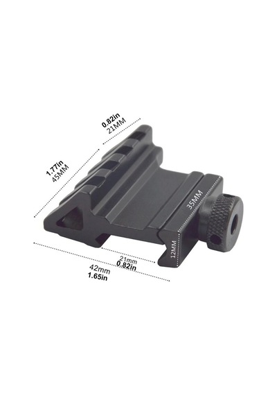 Taktik 45 Derece Açı Ofset Yan Adaptörü Rts 20mm Picatinny Ray Lisinya Siyah