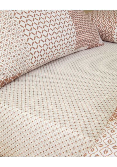 English Home Chain Patch Kolay Ütülenir Tek Kişilik Nevresim Takımı 160x220 Cm Turuncu