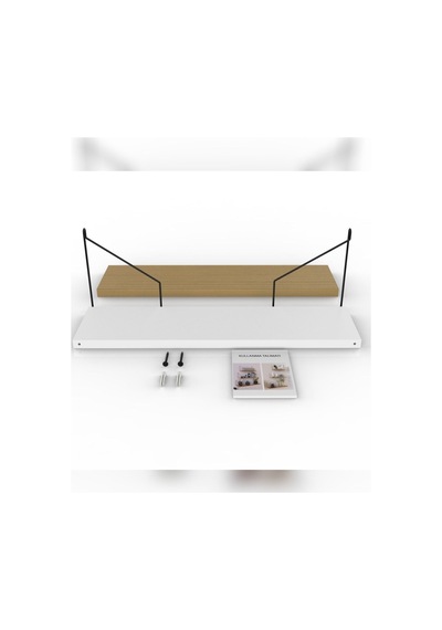 Duvar Rafı Kitaplık Mutfak Banyo Yaşam Alanı 15 X 55 Cm 1 Adet - Byz-syh Beyaz