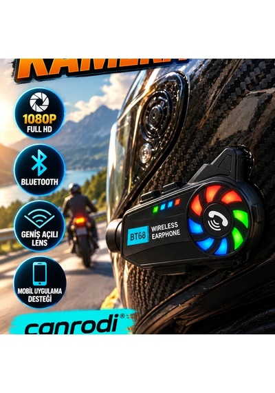 1080p Motosiklet Kamera Seti Geniş Açılı Lens, Bluetooth Ve Mobil Uygulama Destekli