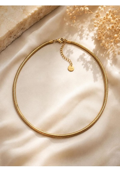 Cm Jewelry Gold Çelik Yılan Zincir Kolye Altın
