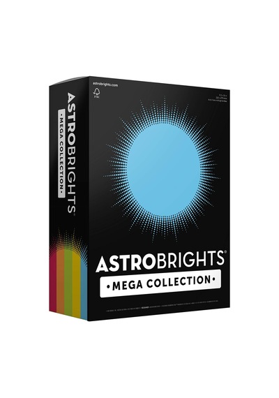 Astrobrights Mega Koleksiyon, Renkli Kağıt, Klasik" 5 Renkli Çeşitli, 625 Yaprak, 10,9 Kg/89 Gsm, 8,5 İnç X 11 İnç Genel