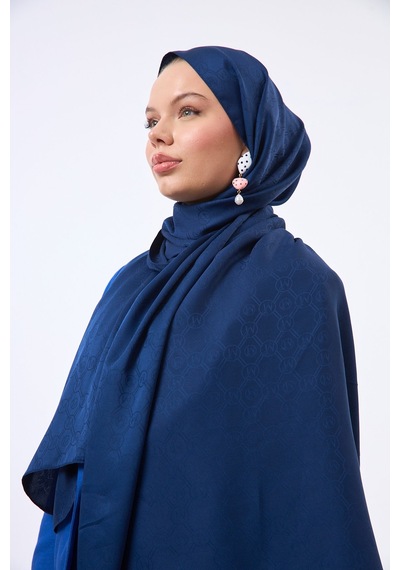 Mirsoy Scarf Mir Modern Desen Şal Lacivert