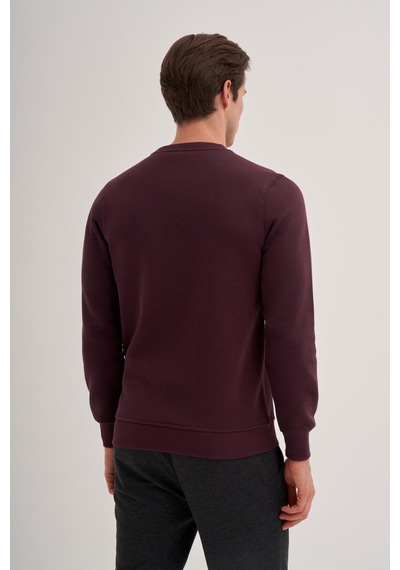 Cazador 56150 Erkek Bisiklet Yaka Sweatshirt Vişne