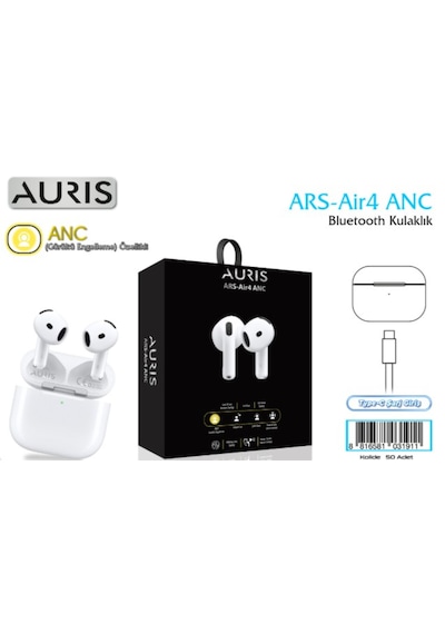 Aurıs Ars-air4 Anc Aktif Gürültü Engellemeli Kablosuz Bluetooth Kulaklık - Gelişmiş Anc Teknolojisi