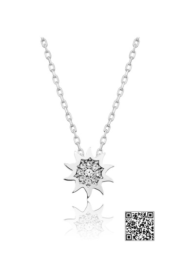 Papatya Silver Swarovski® Taşlı Yıldız Kolye Rodyum Kaplama 925 Ayar Gümüş - SUVPS00015