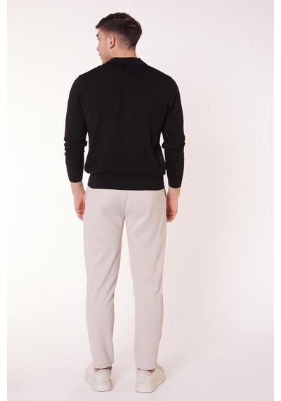 Braccas Erkek Beli Bağcıklı Yandan Cepli Slim Fit Jogger Bej Pantolon Bej