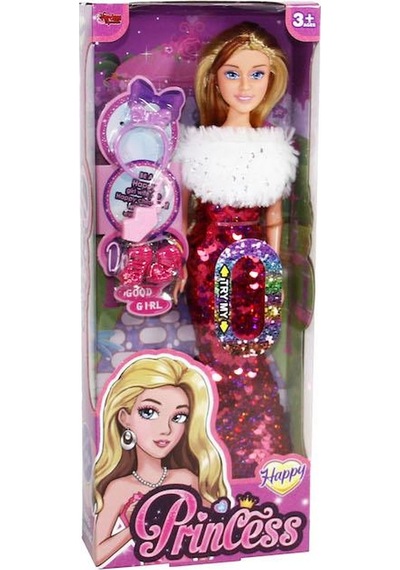 Kutulu Renk Değiştiren Pullu Kıyafetli Princess Bebek 29 Cm.