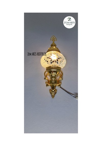 Gold Renk El Yapımı Aplik Beyaz - 786447253 Beyaz