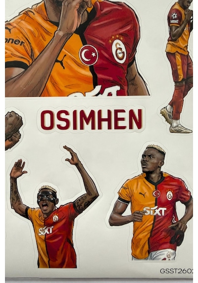 X Dekomus Lisanslı Galatasaray "victor Osimhen" Sticker Sheet Altın