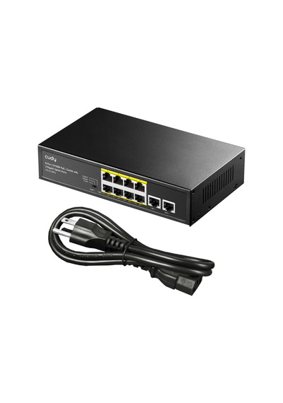 Cudy FS1010PG 8 Port 10/100 Mbps Poe + 2 Uplink Port Rack Mount Metal Switch