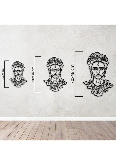 Çiçeklerin Kraliçesi Frida Kahlo Metal Duvar Dekoru