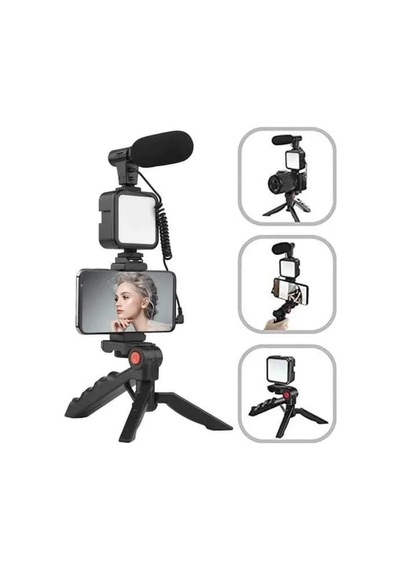 Tripod Telefon Tutucu Kumandalı Mikrofon Led Işık Vlog Video Kayıt Diğer 40038470